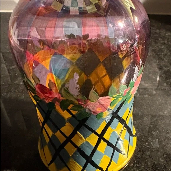 Mackenzie Childs RARE mint condition hand painted Glass - Picture 6 of 6